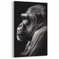 Gorilla Profile Art - Black and White Primate Canvas Wall Decor