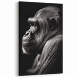 Gorilla Profile Art - Black and White Primate Canvas Wall Decor
