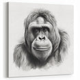 Gentle Gorilla Portrait - Black and White Primate Art Print