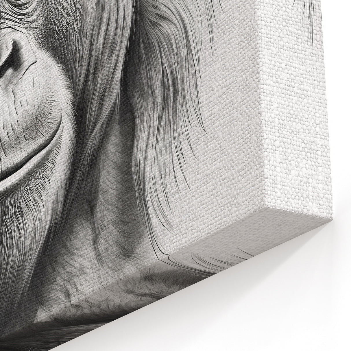 Gentle Gorilla Portrait - Black and White Primate Art Print