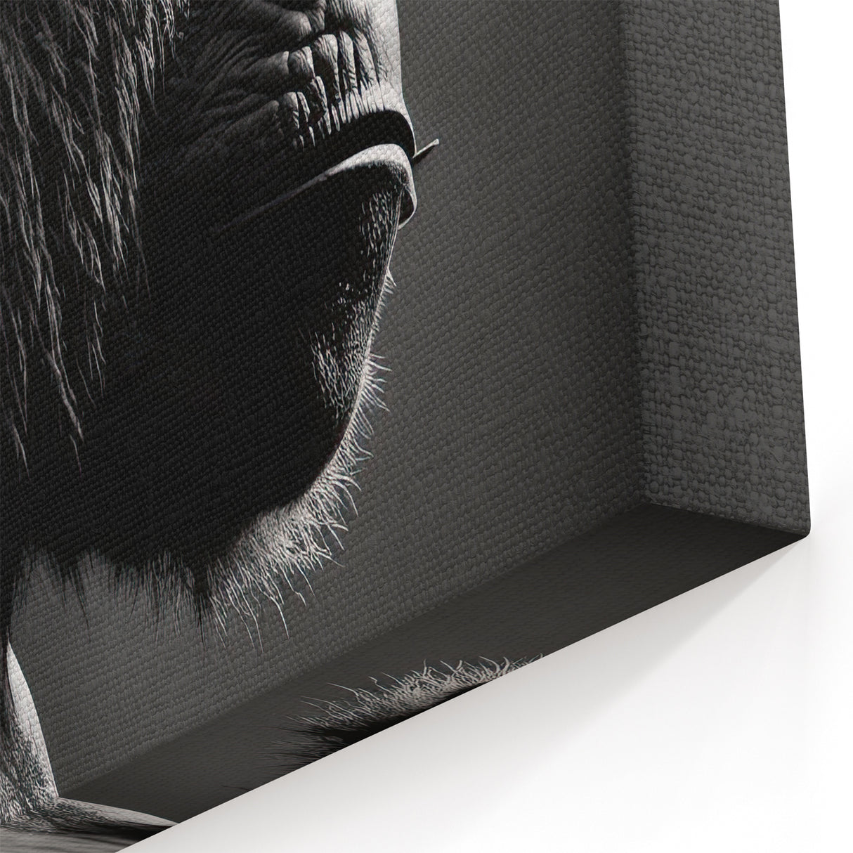 Stoic Gorilla Silhouette - Black and White Primate Canvas Art