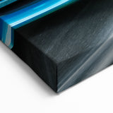 Dynamic Race Car Wall Art - Speeding Blue and Green Racing Cars Canvas