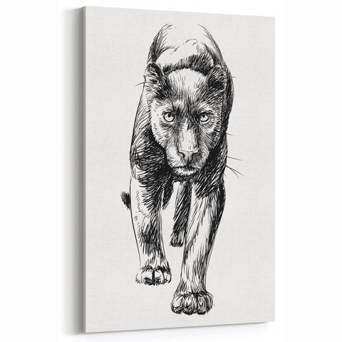 Majestic Panther Wall Art - Striking Black Panther Canvas Print