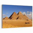 Giza Pyramids Art - Egyptian Decor - Colorful Pyramids Wall Art and Canvas