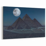 Moonlit Pyramids Wall Art - Egyptian Giza Canvas, Prints & Acrylic Glass