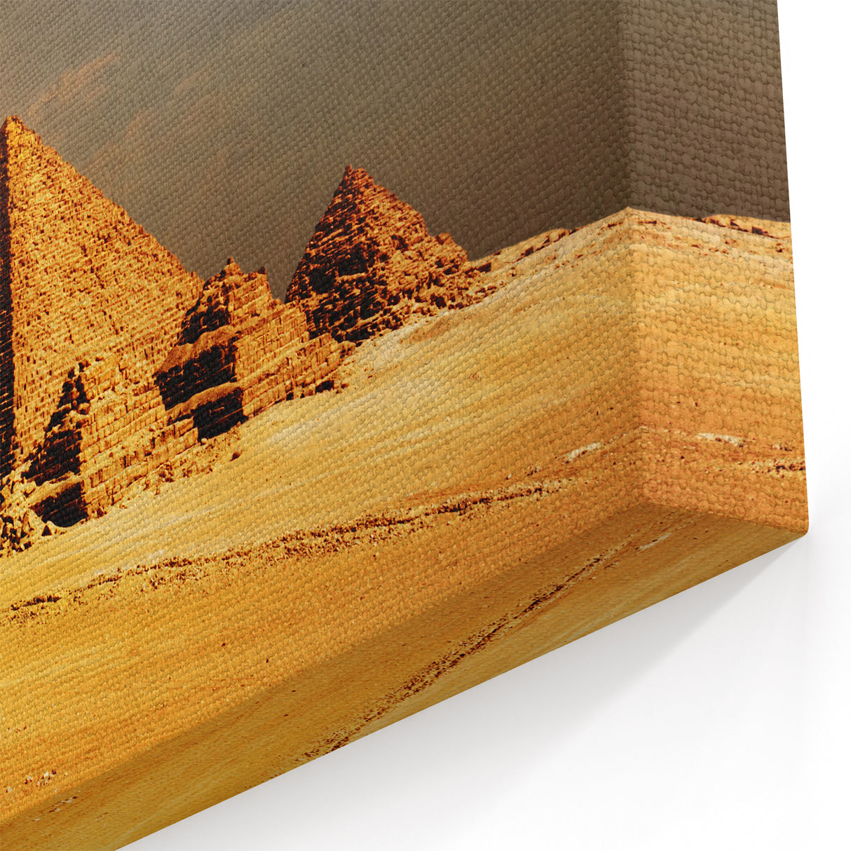 Golden Sunset Pyramids Wall Art - Egyptian Decor Canvas & Framed Prints
