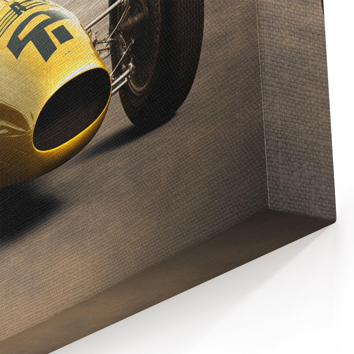 Golden Formula 1 Art Poster - Racing Car Canvas Print for Speed Lovers