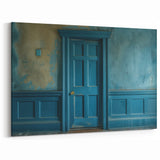 Rustic Blue Door Wall Art - Timeless Architectural Canvas Print