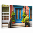 Charming Blue Door Wall Art - Modern Architectural Canvas Print