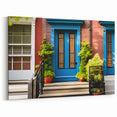 Charming Blue Door Wall Art - Modern Architectural Canvas Print