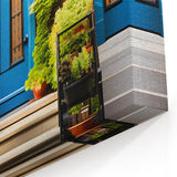 Charming Blue Door Wall Art - Modern Architectural Canvas Print