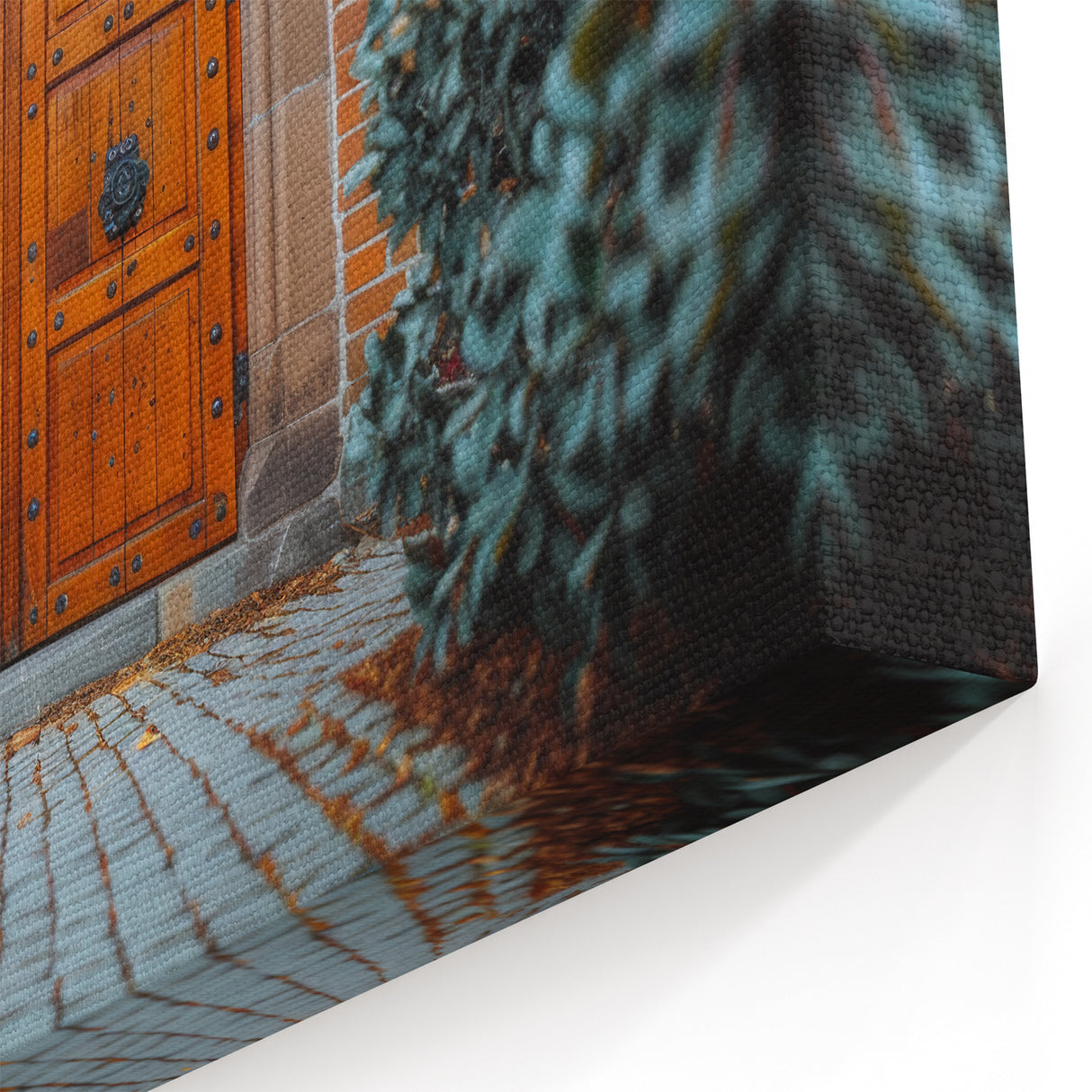 Historic Arched Wooden Door Wall Art - Rustic Architectural Print