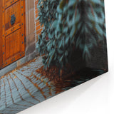 Historic Arched Wooden Door Wall Art - Rustic Architectural Print