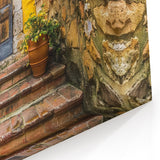 Rustic Mediterranean Door Wall Art - Vibrant Architectural Print