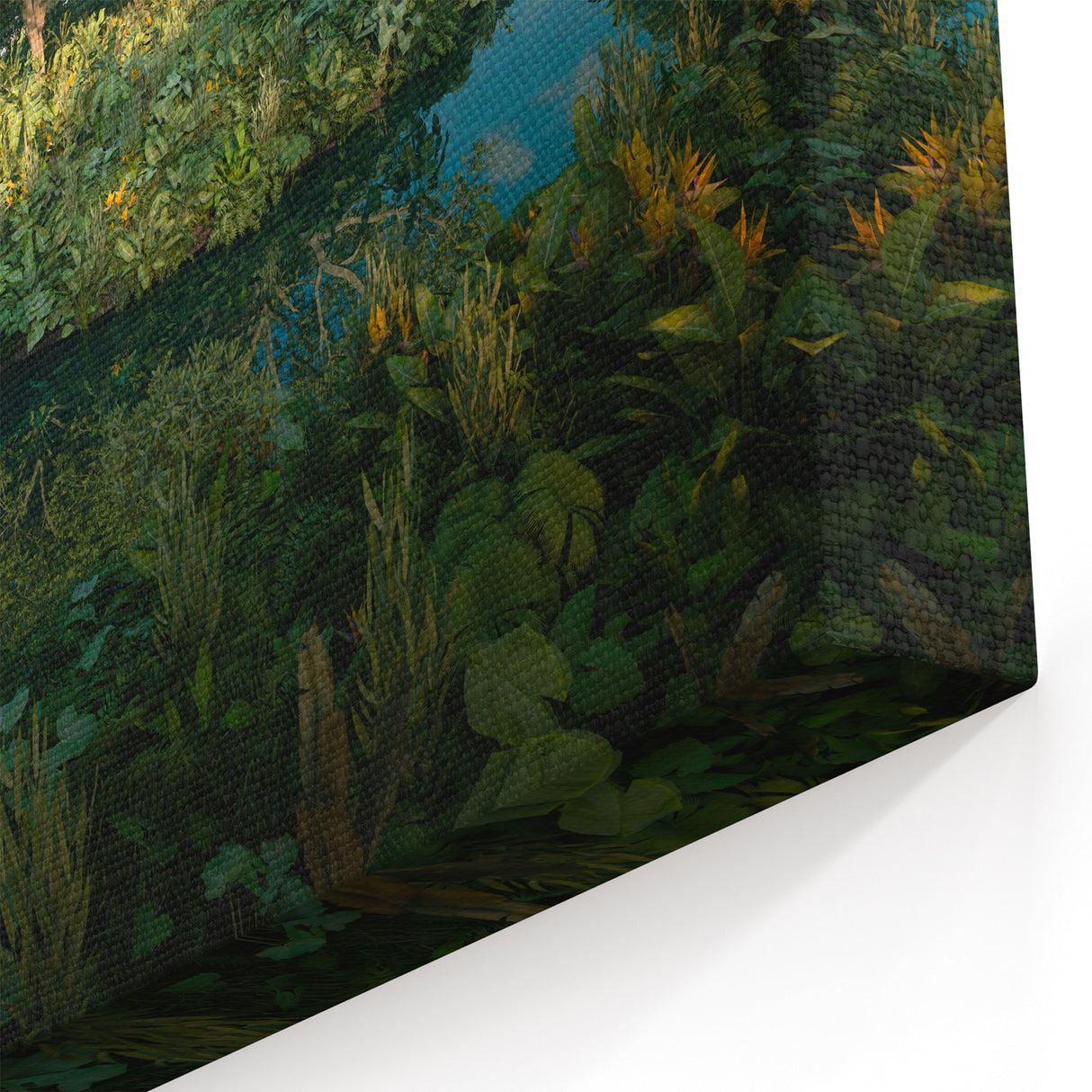 Serene Rainforest Wall Art - Tranquil Jungle Canvas with Reflective Waters