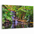 Serene Rainforest Wall Art - Tranquil Jungle Canvas with Waterfall Scene