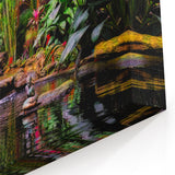 Serene Rainforest Wall Art - Tranquil Jungle Canvas with Waterfall Scene