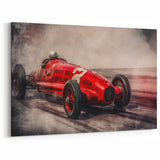Vintage Red Race Car Wall Art - Classic Racing Canvas Print