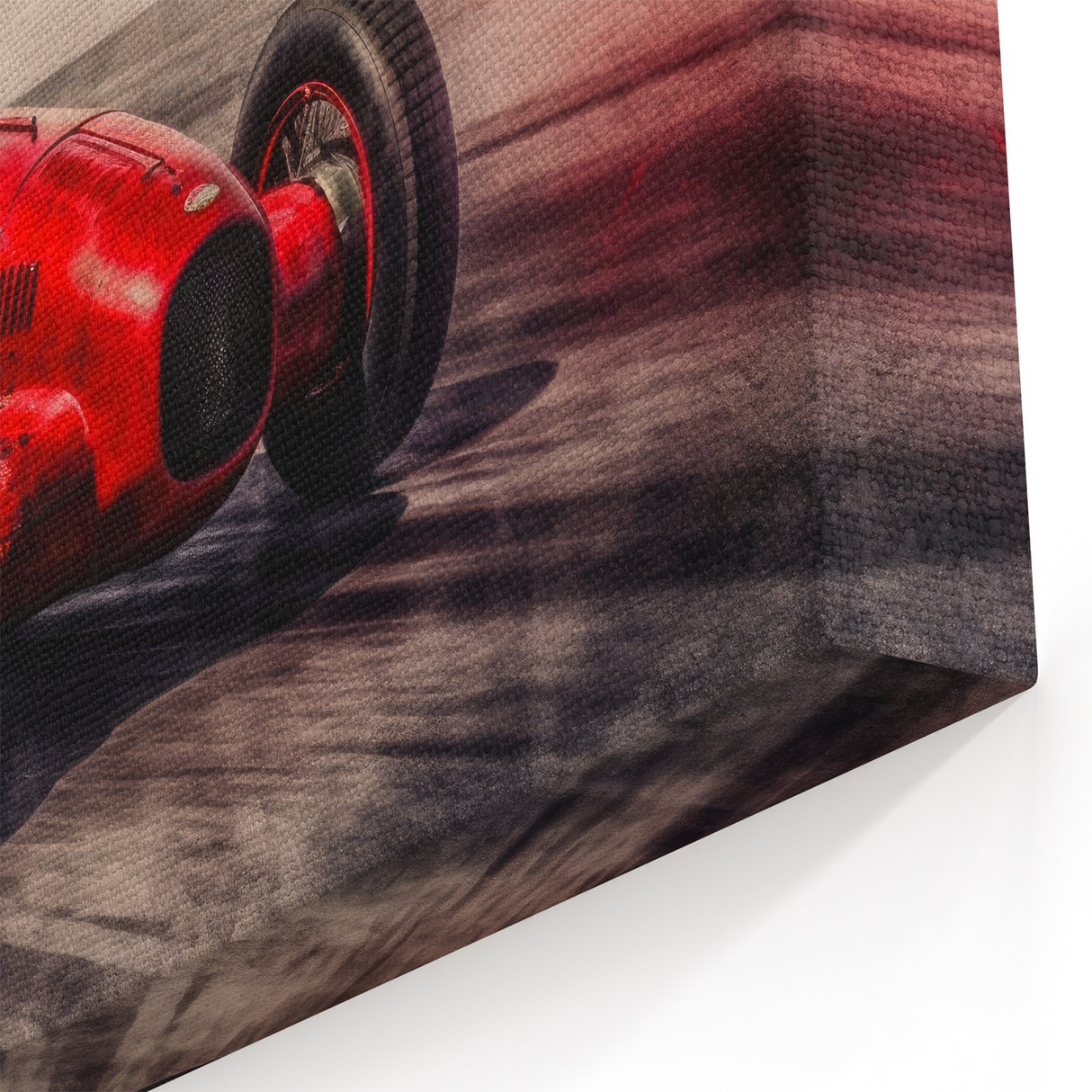 Vintage Red Race Car Wall Art - Classic Racing Canvas Print