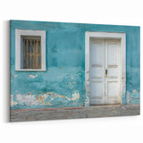 Vintage White Door Wall Art - Serene Architectural Canvas Print