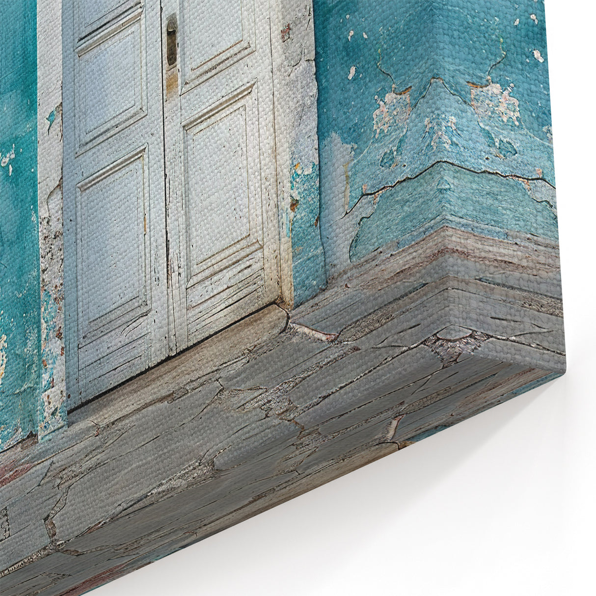 Vintage White Door Wall Art - Serene Architectural Canvas Print