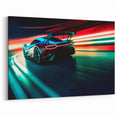 Dynamic Night Racing Car Art - High-Speed Canvas Print for Modern Decor