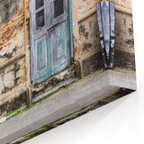 Vintage Urban Decay Door Wall Art - Rustic Architectural Canvas Print