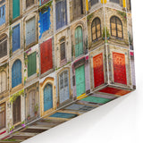 Colorful Door Collage Wall Art - Eclectic Architectural Canvas Print