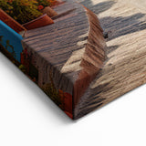 Vibrant Mexican Street Wall Art - Colorful Architectural Canvas Print