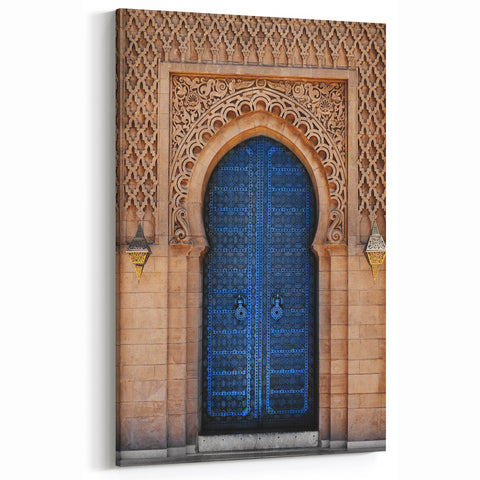 Intricate Blue Door Wall Art - Door Canvas Print & Framed Decor