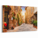 Rustic Urban Street Scene Wall Art - Cityscape Canvas Print
