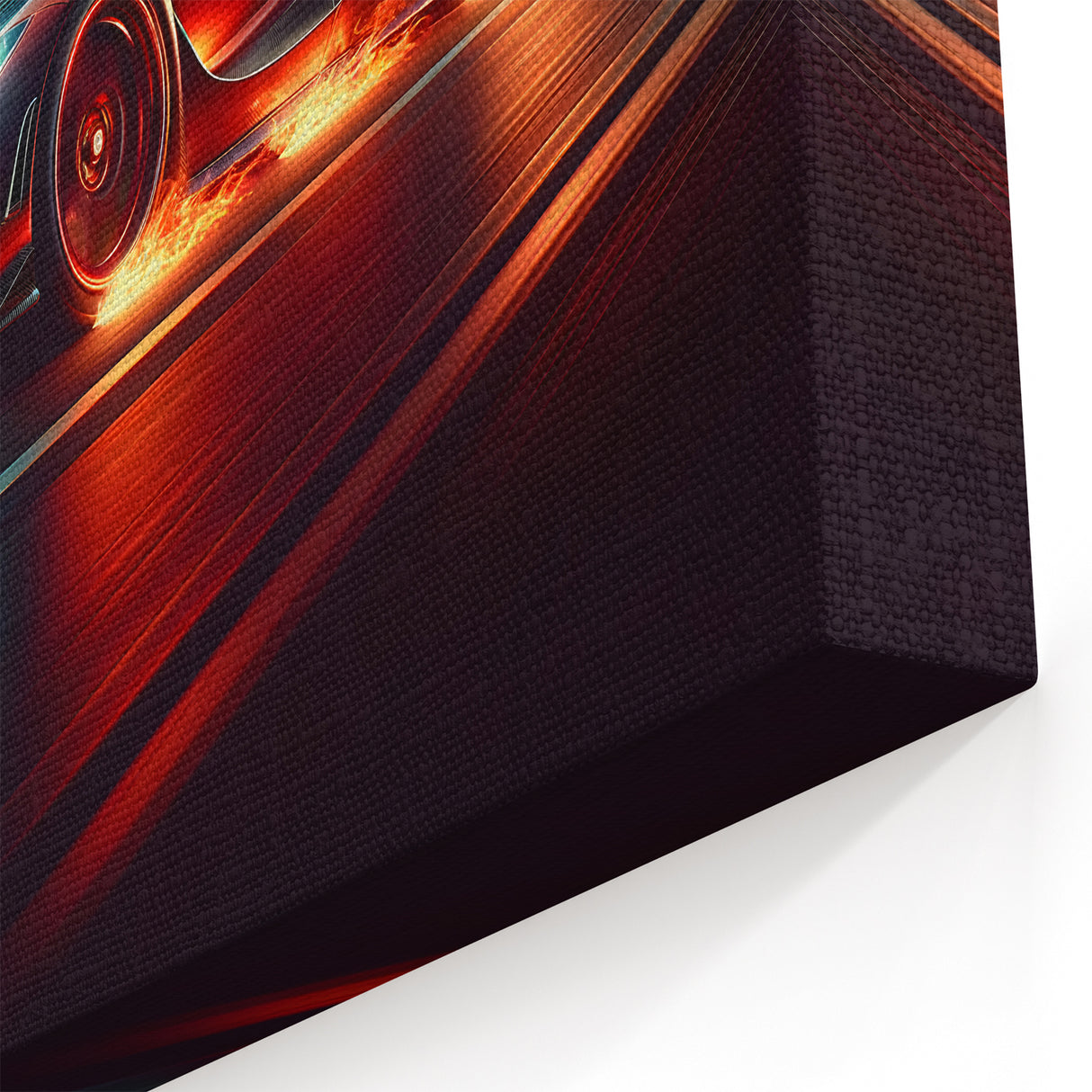 Fiery Sports Car Wall Art - Dynamic Racing Car Canvas Print