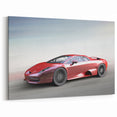 Stunning Red Supercar Racing Wall Art - Exotic Sports Car Canvas Print