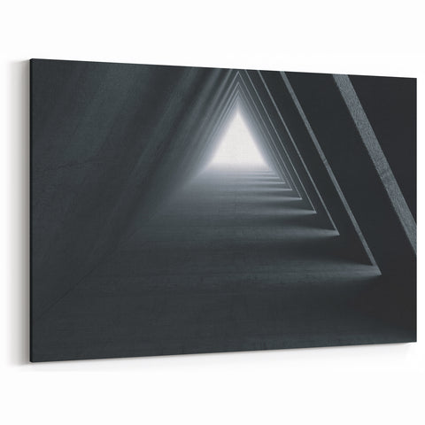 Minimalist Triangle Tunnel Art | Modern Urban Canvas & Framed Prints