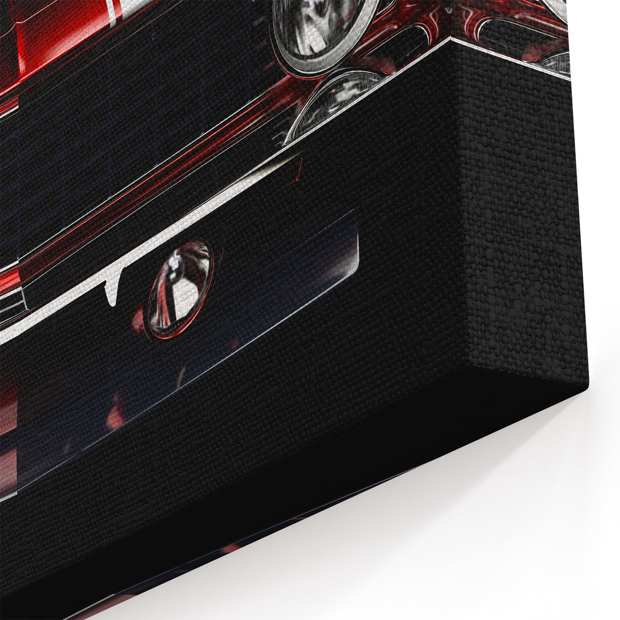 Vintage Muscle Car Wall Art – Striking Red Camaro Racing Car Poster