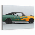 Classic Muscle Car Wall Art – Green and Yellow Dodge Charger Poster