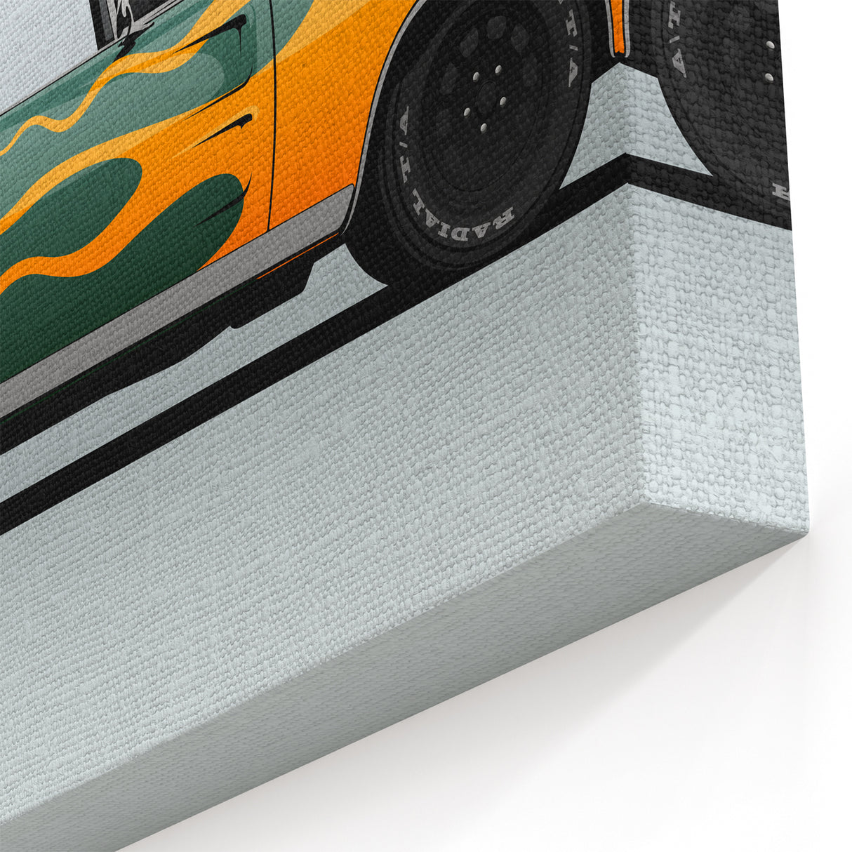 Classic Muscle Car Wall Art – Green and Yellow Dodge Charger Poster