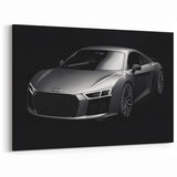 Sleek Silver Audi R8 Sports Car Wall Art - Exotic Supercar Canvas Print
