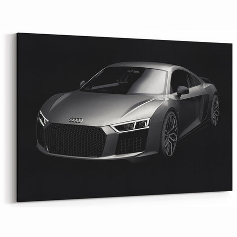 Sleek Silver Audi R8 Sports Car Wall Art - Exotic Supercar Canvas Print