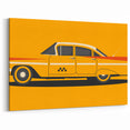 Retro Taxi Car Wall Art - Vibrant Yellow Classic Car Canvas Print