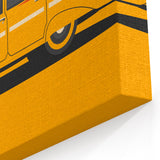 Retro Taxi Car Wall Art - Vibrant Yellow Classic Car Canvas Print