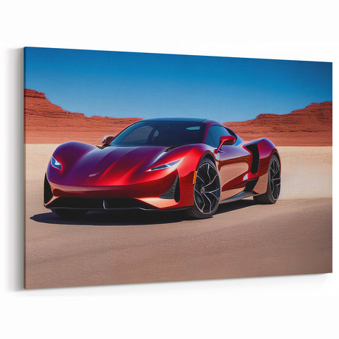 Fiery Red Supercar Wall Art - Modern Exotic Sports Car Canvas Print