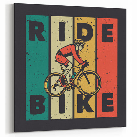 Colorful Ride Bike Art - Bold Cycling - Themed Wall Decor