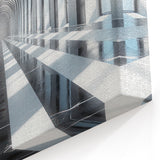 Modern Black & White Tunnel Art - Architectural Wall Decor for Urban Spaces