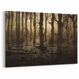 Gloomy Swamp Forest View - Scenic Marsh and Swamp Canvas Prints