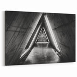 Industrial Tunnel Photography - Architectural Black & White Wall Art