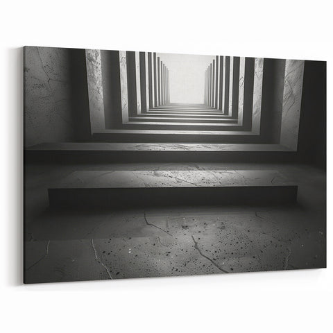 Abstract Concrete Tunnel Art - Geometric Modern Architectural Decor