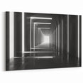 Futuristic Tunnel Light Art - Minimalist Architectural Wall Decor