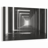Futuristic Tunnel Light Art - Minimalist Architectural Wall Decor