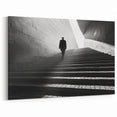 Shadowy Stairway Tunnel Art - Modern Minimalist Architectural Decor